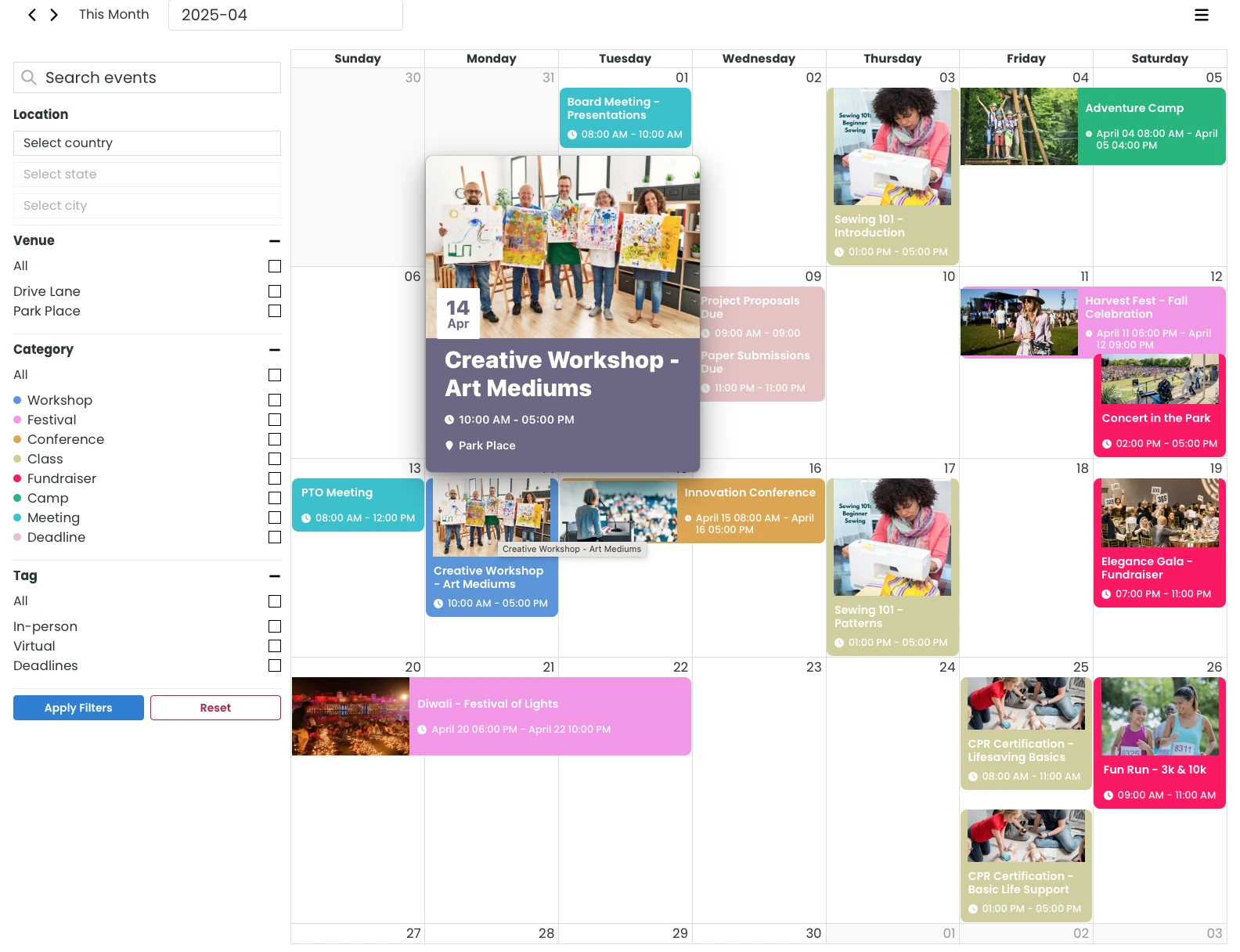 Calendar+ Month View Tooltip.